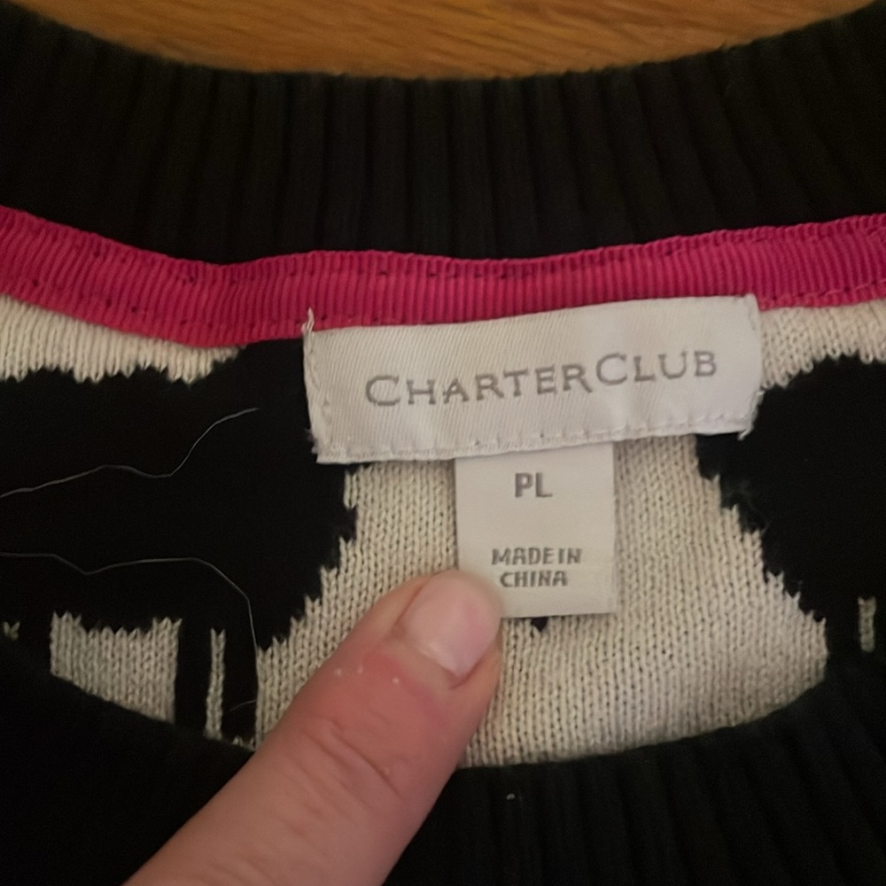 Charter Club Sheep Sweater Petite Large - Picture 2 of 4